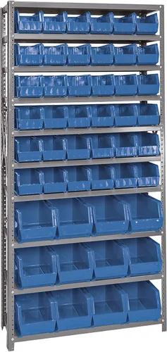 Miniatura 215 de Quantum QSBU-245BK Heavy Duty Shelving Unit with (7) Shelves and (24) QUS245 Black Bins for Garage Warehouse Storage Distribution 400 lb Load