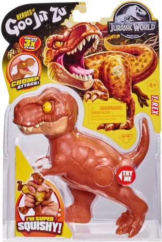 Miniatura 2 de Heroes of Goo JIT Zu - Juguete de mundo Jurásico con licencia, Chomp Attack, Piroraptor elástico.