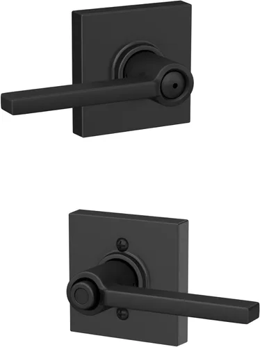 Miniatura 50 de Schlage F10 LAT 626 CEN Latitude - Manilla de puerta con moldura Century, cerradura de paso para pasillo y armario, cromo satinado