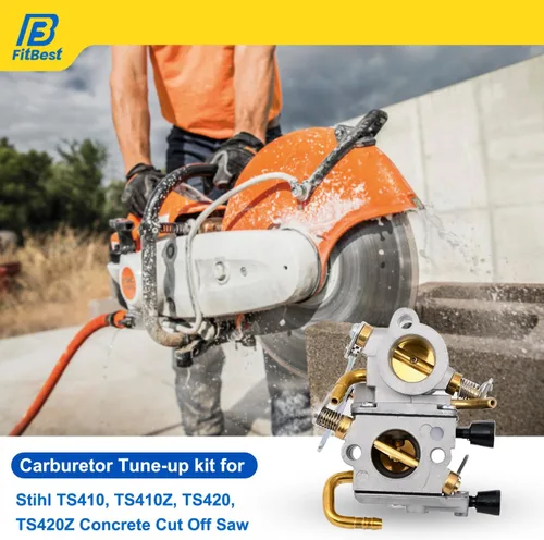 Miniatura 3 de FitBest Carburador con filtro de aire para sierra de corte de hormigón Stihl TS410 TS420, sustituye al número de pieza 4238 120 0600 4238-120-0600