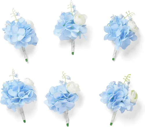 Miniatura 7 de Boutonnieres de aliento de bebé para hombre, juego de 2, blanco natural para novio y padrinos de boda con pin para boda rústica de otoño, vintage