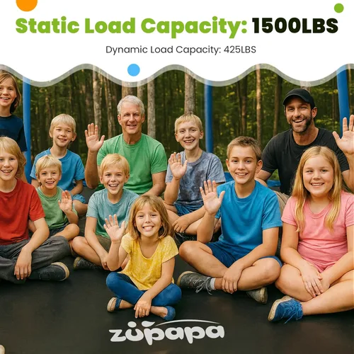 Miniatura 3 de Zupapa 1800LBS Capacity No-Gap Design 16 15 14 12 10FT Trampoline with Safety Enclosure Net and Non-Slip Ladder 10-Year Quality Assurance Perfect