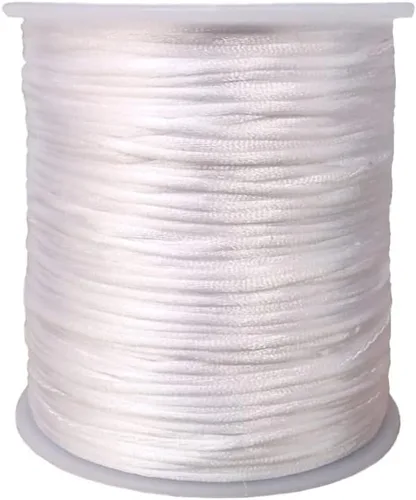 Miniatura 53 de 2.0 mm x 110 yardas de cordón de satén de nailon para abalorios, hilo trenzado para nudos chinos, rattail, macramé, pulseras, collares, fabricación
