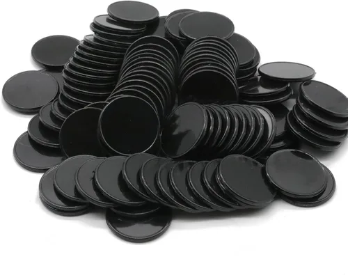 Miniatura 36 de Juego de 100 fichas de juego de fichas de póquer de plástico opaco con caja de almacenamiento (gris, 1 pulgada)