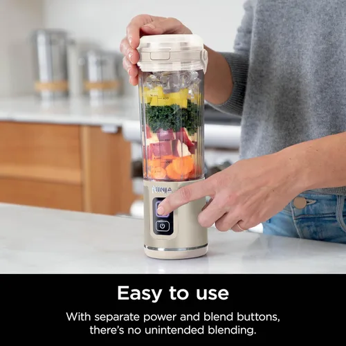 Miniatura 7 de Ninja Blast Licuadora portátil, sin cable, recipiente de 18oz, licuadora personal para batidos y licuados, sin BPA, tapa a prueba de fugas y pico