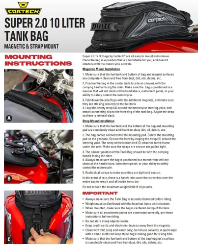 Miniatura 5 de Cortech Super 2.0 10-Liter Bolsa de Tanque para Motocicleta