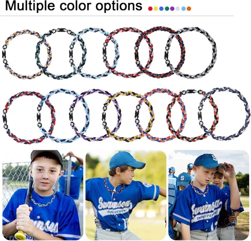 Miniatura 3 de Willtok Collar de béisbol prémium de 18 pulgadas con cuerda trenzada de nailon con diseño Tornado