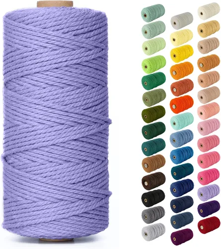 Miniatura 12 de Nook Theory - Cuerda de macramé de 3 mm, 220 yardas de cuerda de algodón, hilo de 4 mm y 5 mm, cuerda para manualidades, perfecta para colgantes