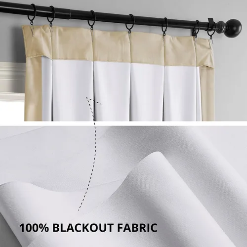 Miniatura 6 de HPD Half Price Drapes Cortinas Opacas de Terciopelo - 96 Pulgadas de Largo 1 Panel Cortina Opaca con Pliegues Signature para Sala de Estar y Tierra