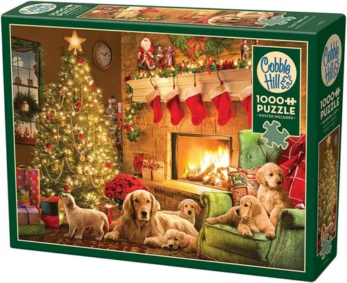 Miniatura 3 de Rompecabezas de 1000 piezas de Cobble Hill - Gatos navideños - Póster de muestra incluido