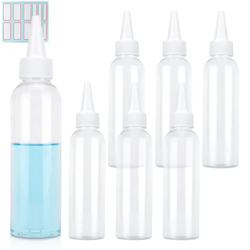 Miniatura 11 de TRENDBOX Aplicador de botellas de plástico transparente de 2 onzas con tapa superior giratoria sin BPA para aceites y líquidos para el cabello
