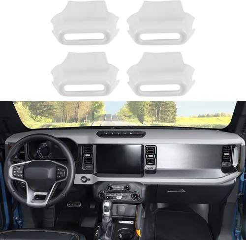 Miniatura 16 de Jimen Compatible con Ford Bronco 2021-2023, 4 piezas de cubierta de botón de ajuste de ventilación de aire de consola central (azul)