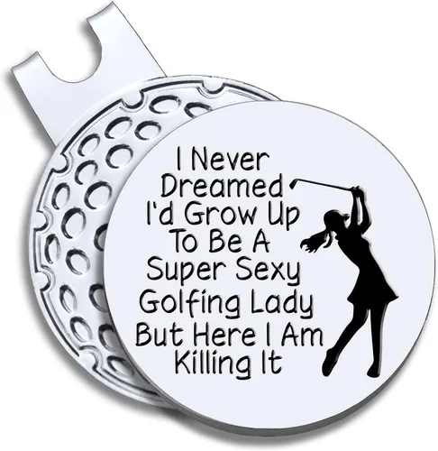 Miniatura 10 de Strong Woman Golfer Ball Marker with Magnetic Hat Clip, Funny Golf Accessories Gifts for Proud Women, Novelty Birthday Gifts for Women Golfer Fan