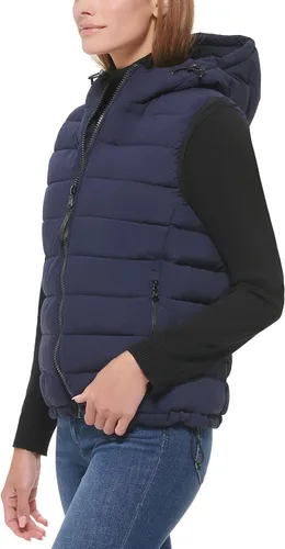 Miniatura 2 de Calvin Klein Chaleco acolchado de tela elástica con capucha para mujer