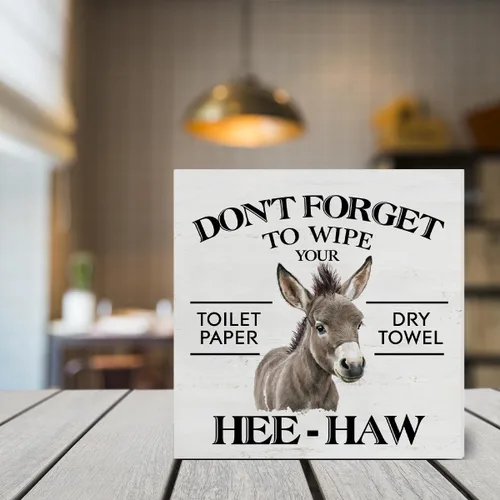 Miniatura 7 de Cartel de madera con texto en inglés "Don't Forget to Wipe Your Higien" («Don't Forget to Wipe Your Higien» («Don't Forget to Wipe Your Higien»)