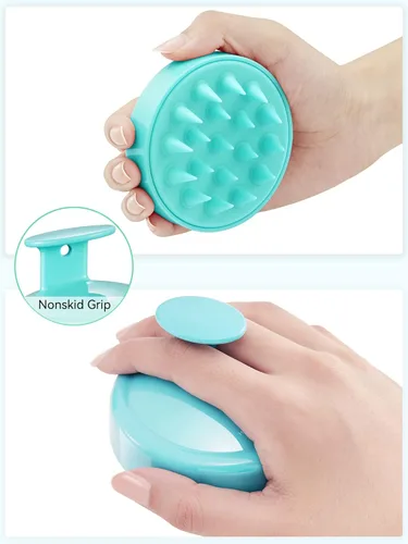 Miniatura 2 de HEETA Masajeador de cuero cabelludo para el crecimiento del cabello, cepillo de champú exfoliante de silicona suave para el cuero cabelludo, cepillo