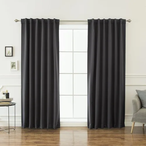 Miniatura 26 de Best Home Fashion cortina opaca con aislamiento térmico sólido para grifo, 215 centímetros de largo. Gris Oscuro