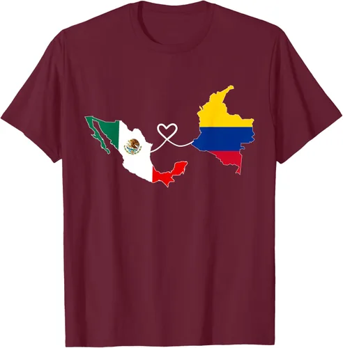 Miniatura 15 de Camiseta Half Colombian Half Mexican Flag Map DNA Mexico Colombia