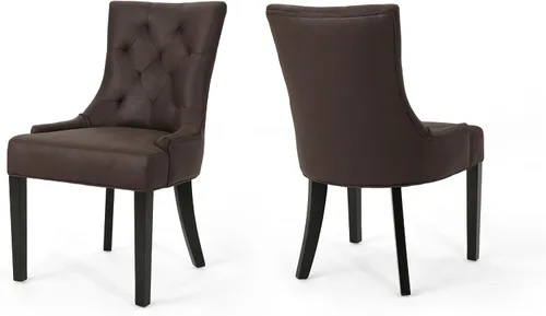 Miniatura 13 de Juego de 2 sillas de comedor Stacy Light Sky, en tela gris o verde azulado, Gris claro Gris claro + marrón oscuro