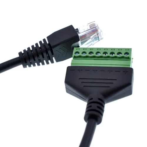 Miniatura 5 de 1pc compatible RJ45 tornillo terminal adaptador adaptador cable RJ45 8p8c macho Jack a 8 pines tornillo terminal Connecto 9.8 in