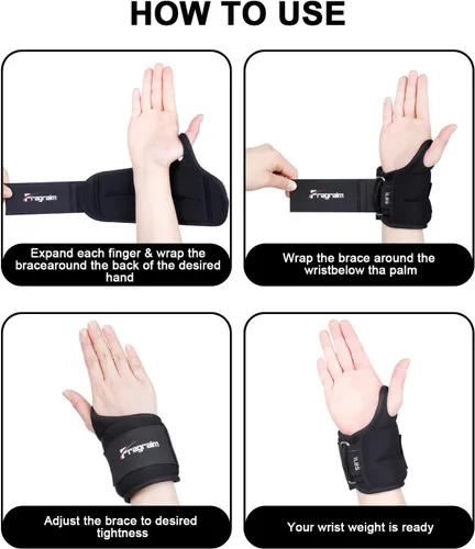 Miniatura 4 de Fragraim - Pesas para muñeca para mujeres y hombres con asas para el pulgar, 1 libra*2, 1.5 libras*2, 2 libras*2, 2.5 libras*2, 3 libras*2, juego