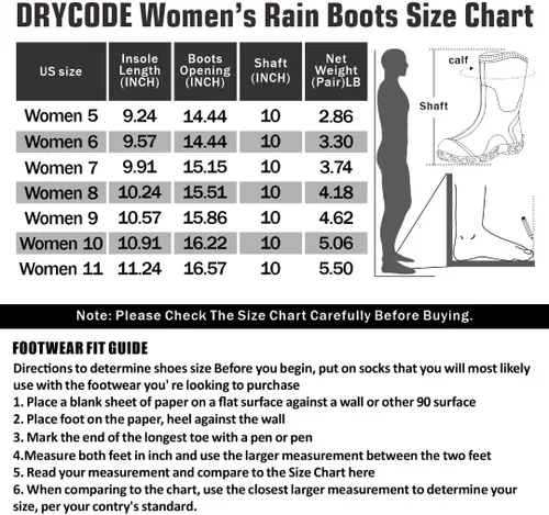 Miniatura 6 de D DRYCODE Rubber Boots for Women, 5mm Neoprene Mid Calf Rain Boots with Steel Shank, Waterproof Insulated Hunting Boots, Mud Work Boots, Black