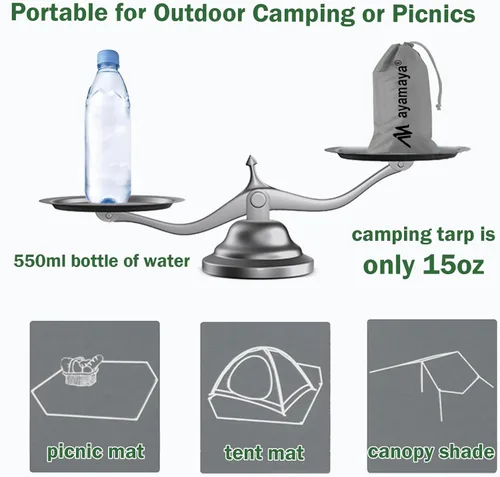 Miniatura 6 de AYAMAYA Tent Footprint, PU 3000 Waterproof Tent Ground Cloth Large Size for 2-8 Person Family Camping Tents Ground Sheet Mat with 6 Tent Stakes for