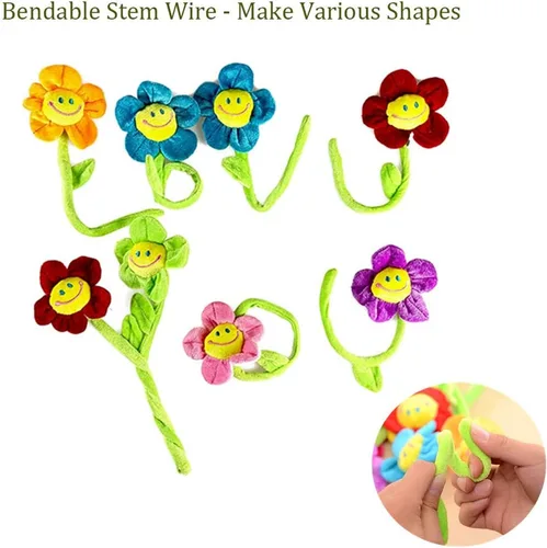 Miniatura 2 de 16 piezas de felpa artificial de girasol margarita de juguete flexible para cortina con hebilla de amarre para cumpleaños, boda, fiesta, regalo