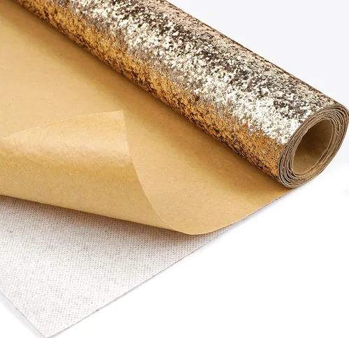 Miniatura 2 de Papel tapiz dorado con purpurina gruesa, con lentejuelas brillantes, para paredes (17.3 x 197 pulgadas, dorado)