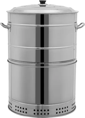 Parrilla colgante de carbón sin humo de acero inoxidable 201, parrilla ahumadora de barril, barbacoa de barril de 360° con 50 pinchos, portátil,