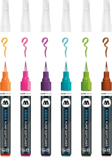 Miniatura 31 de MOLOTOW GRAFX Aqua Ink Soft Liner - Marcador de bomba de pincel, licuadora, 1 unidad (699.039)