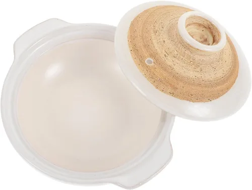 Miniatura 3 de Olla de arcilla japonesa Donabe de 8 pulgadas de cerámica esmaltada para cocinar arroz Donabe multiusos para cocina casera