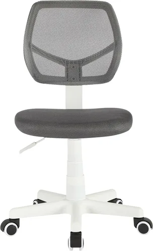 Urban Lifestyle Silla de escritorio giratoria para oficina con respaldo de malla y ruedas giratorias, gris con patas blancas