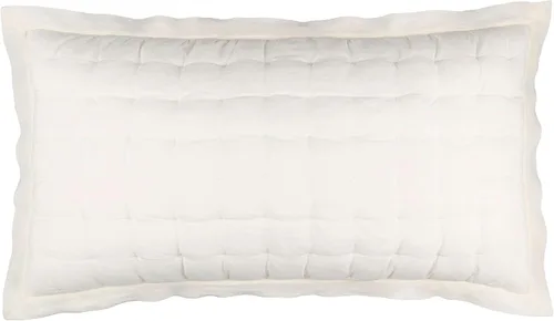Miniatura 6 de Pine Cone Hill Lush Linen - Funda de hojaldre marfil, tamaño europeo, patrón sólido marfil