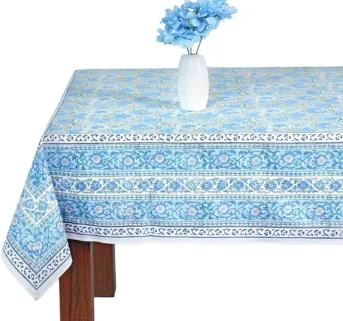 Miniatura 79 de Ridhi Mantel rectangular de algodón con estampado de bloque a mano amarillo mostaza, 102 x 48 pulgadas, reutilizable, decorativo para uso diario