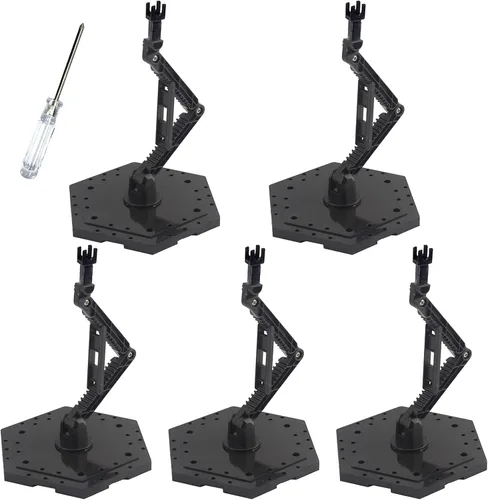 Base de acción Hobby, soporte de exhibición de pasatiempos compatible con modelos de figuras a escala 1/144 Gundam HG RG, color negro (5 unidades)