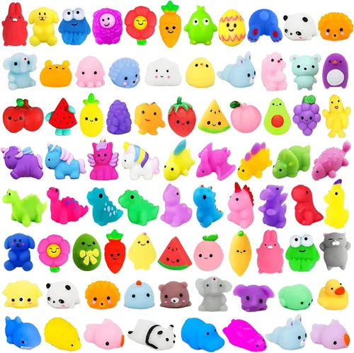 130 piezas de juguetes blandos Mochi Squishy, juguetes Kawaii Squishies para aliviar el estrés para niños, recuerdos de fiesta, premios para el