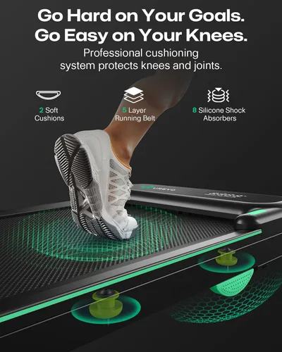Miniatura 7 de UREVO Strol 2E Smart 2-in-1 Folding Treadmill, Compact Walking Pad with Safety Handle, Plug and Play, Standing Desk Treadmill with Dual LED Display
