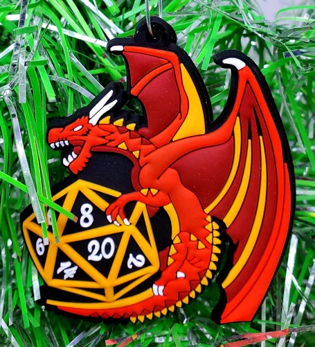 Miniatura 3 de Juego de 6 adornos navideños con temática de juego de rol de Dungeons and Dragons D&D (diseño inastillable)