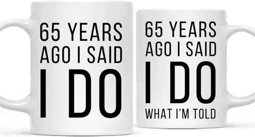 Miniatura 20 de Andaz Press Divertida taza de café de 11 onzas para parejas con texto en inglés "I Said I Do, I Said I Do What I'm Told", paquete de 2 con caja