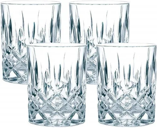 Nachtmann Noblesse Collection Vaso de Whisky, Juego de 4 Vasos de Cristal Transparente, Vaso de 4 Pulgadas para Whisky Escocés, Cóctel, Licor o