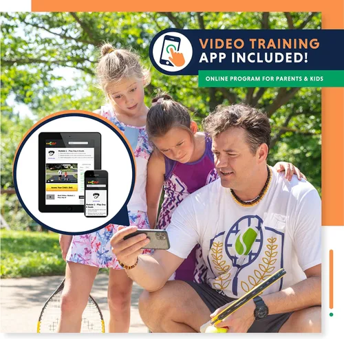 Miniatura 4 de Raqueta de tenis para niños con videos de entrenamiento – Raqueta de tenis juvenil de aluminio con mango de neopreno para niños de 5 a 12 años – Boys