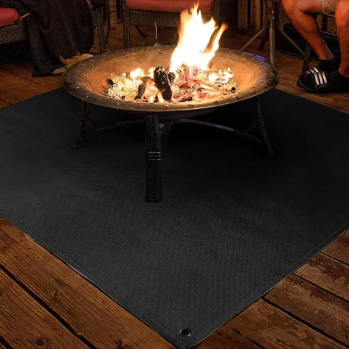 Miniatura 4 de Tapete para hoguera, 37.8 x 39.4 pulgadas, manta ignífuga para debajo de la hoguera, compatible con Solo Stove, alfombra resistente al calor