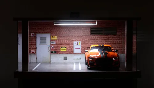 Miniatura 2 de Vitrina de coche modelo a escala 1/18 – vitrina de garaje de coche 1:18 con cubierta de acrílico transparente e iluminación LED para automóviles