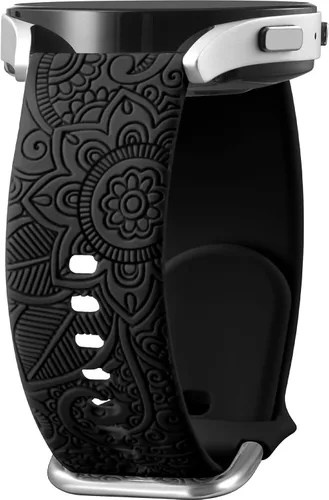 Odbeai Correa compatible con Galaxy Watch 6, bandas grabadas florales compatibles con Samsung Watch 7, silicona suave, transpirable, impermeable,