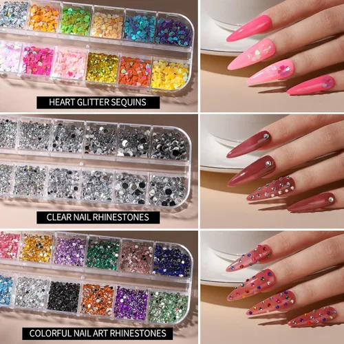 Miniatura 5 de FANDAMEI Kit de arte de uñas, Juego de pinceles de uñas, Kit de diseño de uñas, herramientas de punteado de uñas, purpurina fina para uñas