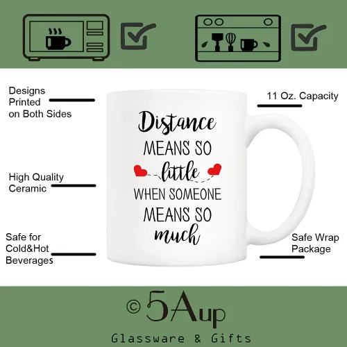 Miniatura 3 de 5Aup Regalos de Navidad para parejas de larga distancia, amigos y familia, taza de café de distancia significa tan poco cuando alguien significa