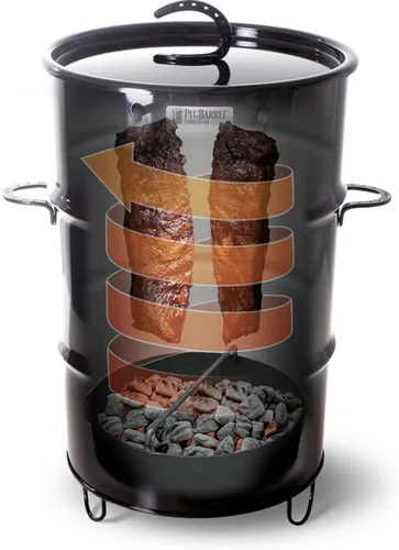 Miniatura 2 de Pit Barrel Cooker Paquete Clásico - Ahumador de Tambor de 18.5 Pulgadas Parrilla de Barbacoa de Acero Recubierto de Porcelana Incluye 8 Ganchos