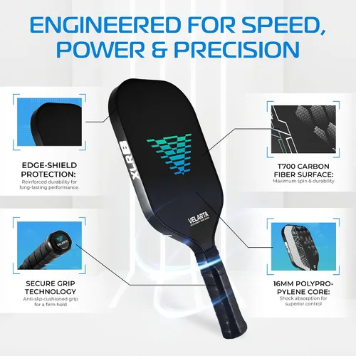 Miniatura 5 de Velarta Professional Pickleball Paddles – Best Pickleball Paddle - Pickleball Paddles Carbon Fiber T700 - USAPA Approved - 16mm Paddle Racket for