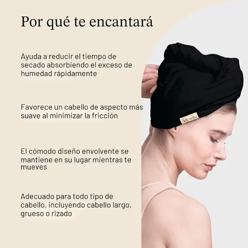 Miniatura 5 de Kitsch Toalla Envolvente de Microfibra para el Cabello para Mujeres - Toalla de Secado de Cabello Súper Absorbente - Secado Rápido